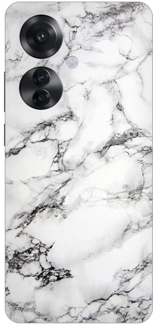 Marble White Silicone Case θήκη για OPPO Reno11 F 5