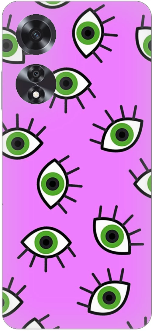 Eyes in Purple Silicone Case θήκη για OPPO A60 4G