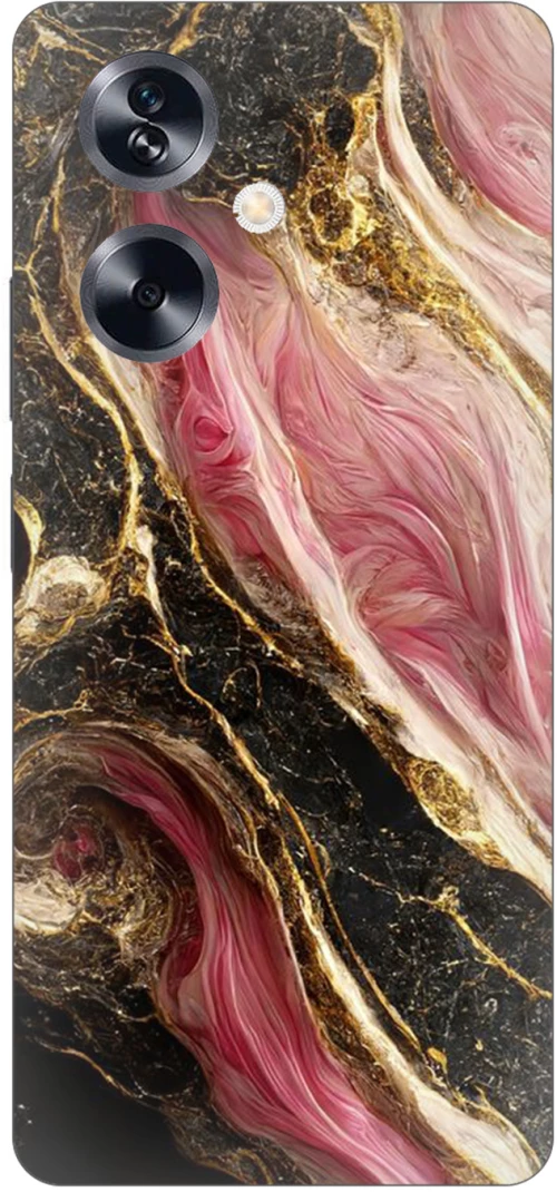 Marble Black-Pink Silicone Case θήκη για OPPO A79 5G