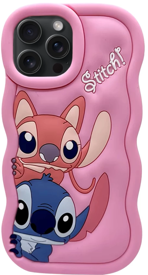 3D SOFT SHOCKPROOF Phone Case Ohana θήκη για iPhone 15 Pro pink