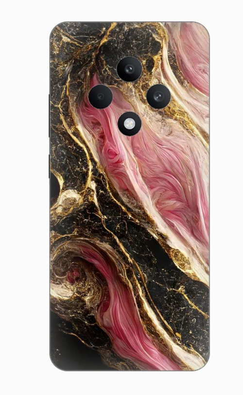 Marble Black-Pink Silicone Case θήκη για OPPO Reno 12F 5G