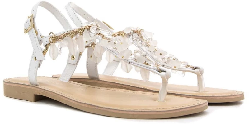 PRATIVERDI FLAT SANDALS WOMEN PRATIVERDI ΛΕΥΚΟ- ΜΠΕΖ (764-995-M90)