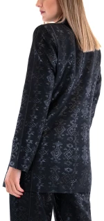 LACE LONG BLAZER WOMEN LACE ΜΑΥΡΟ (M-6144)