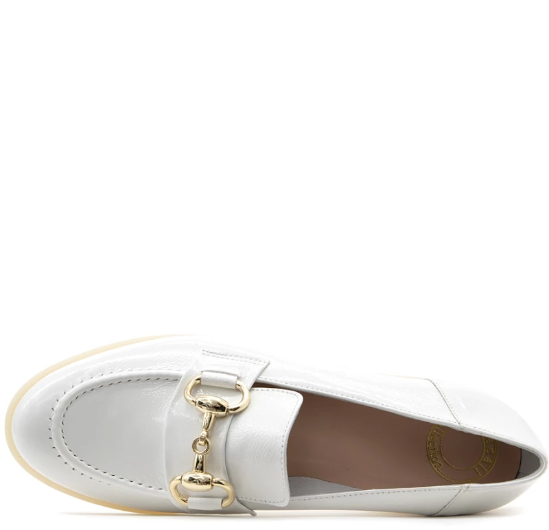 BACALI COLLECTION PATENT LEATHER MOCASSINS WOMEN BACALI COLLECTION ΛΕΥΚΟ (BCL-A23-29-WHITE-PL)