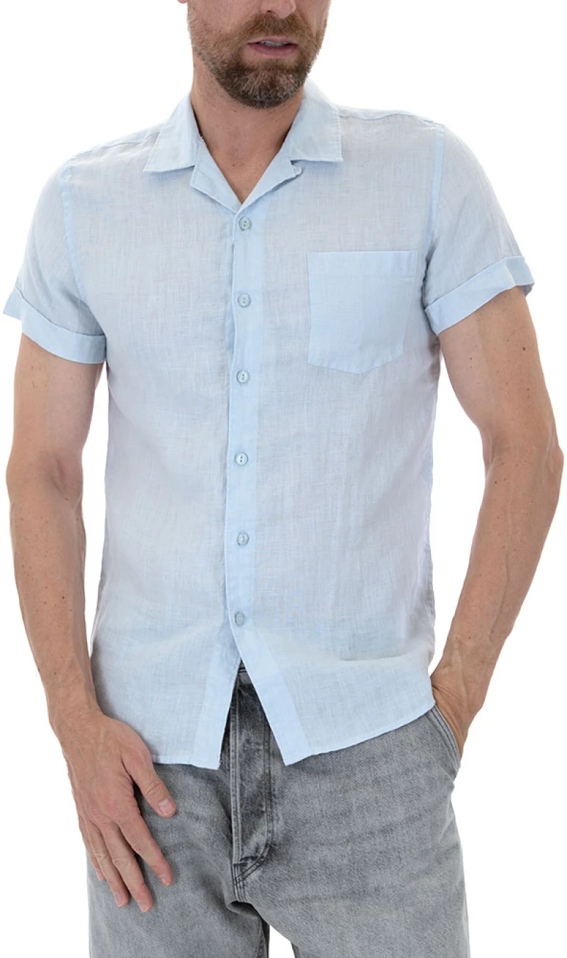 DSTREZZED LINEN SHIRT MEN DSTREZZED ΣΙΕΛ (311300-646)