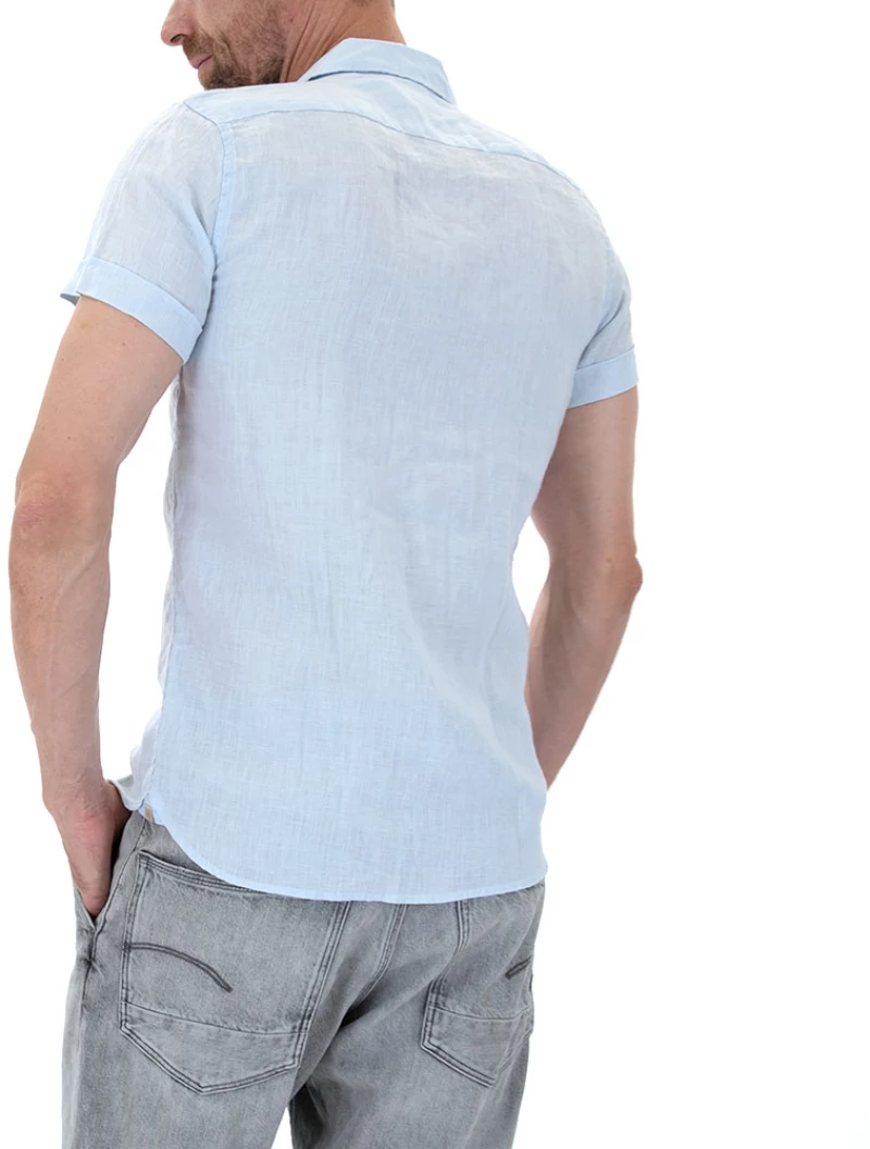 DSTREZZED LINEN SHIRT MEN DSTREZZED ΣΙΕΛ (311300-646)