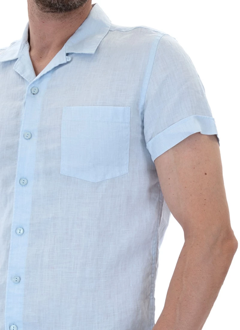 DSTREZZED LINEN SHIRT MEN DSTREZZED ΣΙΕΛ (311300-646)