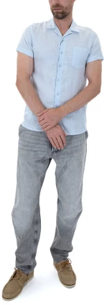 DSTREZZED LINEN SHIRT MEN DSTREZZED ΣΙΕΛ (311300-646)