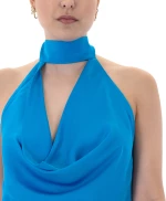 STUDIO 83 CHLOE SATIN SLEEVELESS TOP WOMEN STUDIO 83 ΜΠΛΕ (SF126K-ELECTRIC)