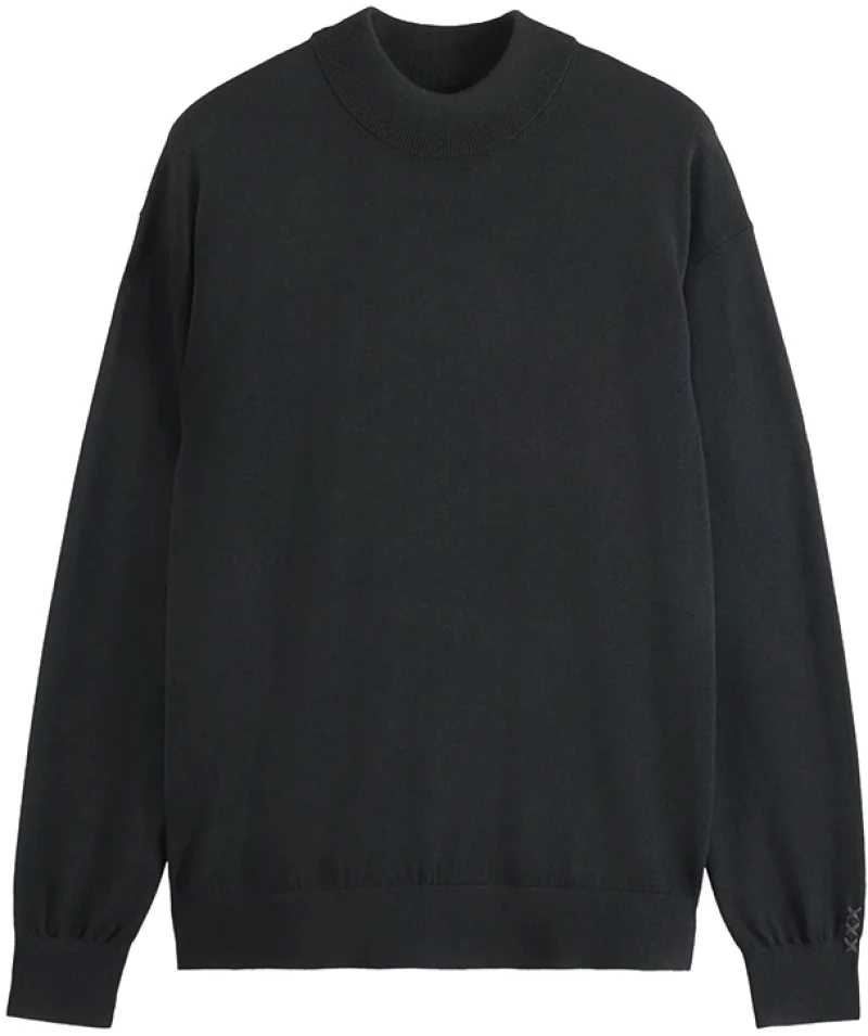 SCOTCH n SODA CORE DROPPED SHOULDER MOCK NECK PULLOVER MEN SCOTCH & SODA ΜΑΥΡΟ (179184-0008)