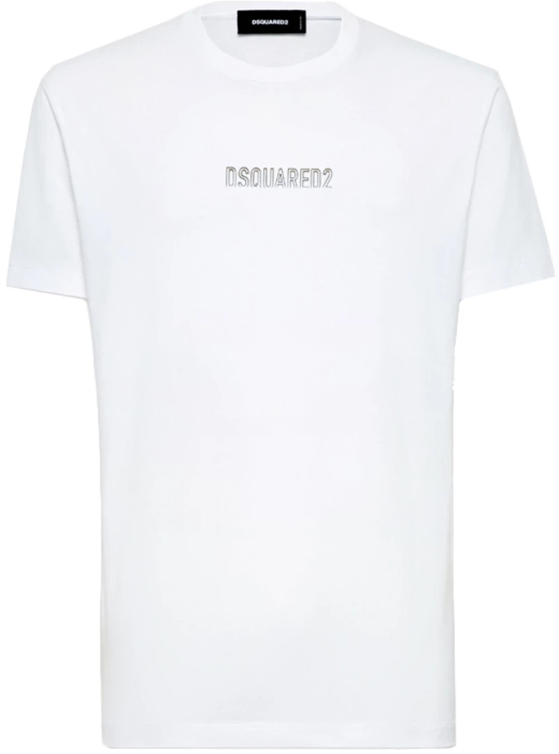 DSQUARED2 OUTLINE LOGO REGULAR FIT T-SHIRT MEN DSQUARED2 ΛΕΥΚΟ- ΜΑΥΡΟ (S74GD1415-D20020-100)