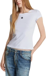 DSQUARED2 MAPLE FEAT SLIM FIT T-SHIRT WOMEN DSQUARED2 ΛΕΥΚΟ- ΜΑΥΡΟ (S75GD0465-D20021-100)