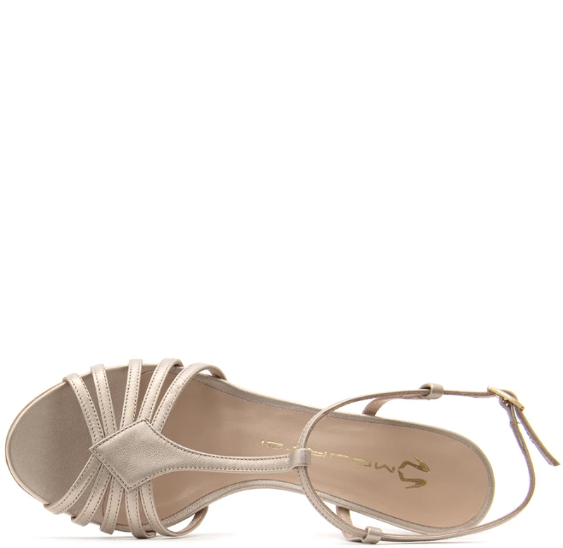 MOURTZI LEATHER HIGH HEEL SANDALS WOMEN MOURTZI BRONZE (MRTZ-75/76006-SATUR-L)
