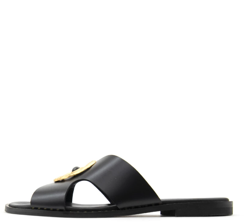 KOTRIS LEATHER FLAT SANDALS WOMEN KOTRIS ΜΑΥΡΟ (KTRS-04-580-Δ-BLACK-L)