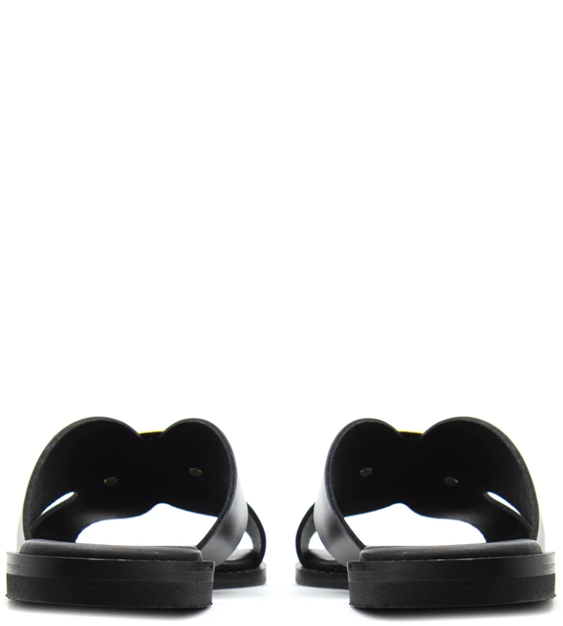 KOTRIS LEATHER FLAT SANDALS WOMEN KOTRIS ΜΑΥΡΟ (KTRS-04-580-Δ-BLACK-L)