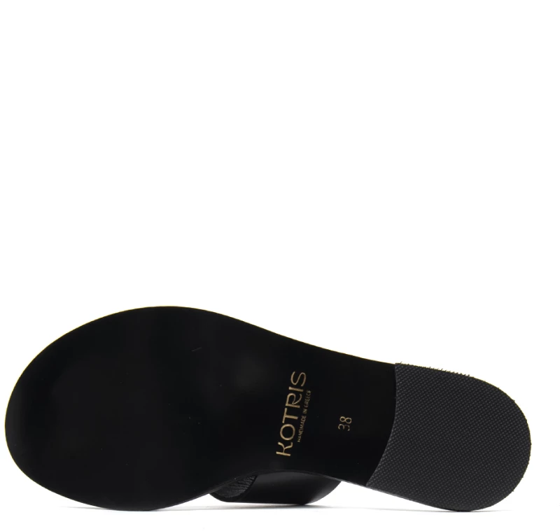 KOTRIS LEATHER FLAT SANDALS WOMEN KOTRIS ΜΑΥΡΟ (KTRS-04-580-Δ-BLACK-L)
