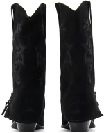 ONCE SUEDE LEATHER MID HEEL ANKLE BOOTS WOMEN ONCE ΜΑΥΡΟ (NC-597-50-NERO-S)