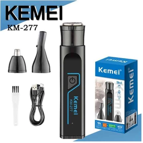 Kemei Ξυριστική Μηχανή Προσώπου Επαναφορτιζόμενη KM-277 - 3in1 Multifunction Shaving Kit KM-277