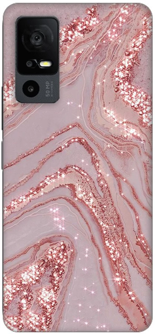 Marble  Silicone Case θήκη για TCL 40R pink