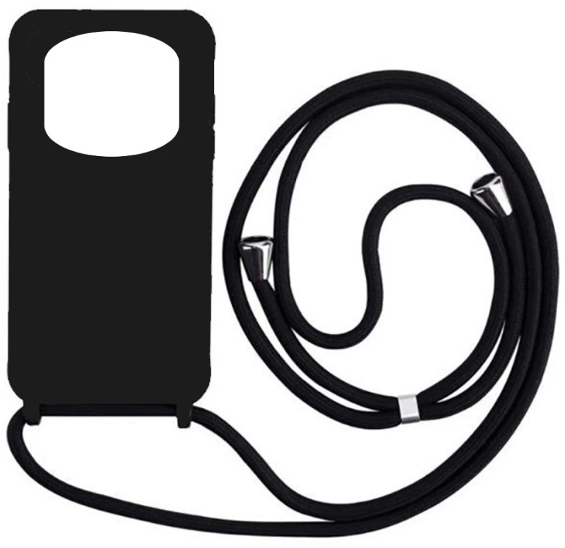 Cord Silicone back cover θηκη με κορδόνι για Xiaomi Note 14 Pro 5G black