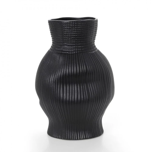HFA Βάζο Iron Porcelain Terra Matt Black 23H