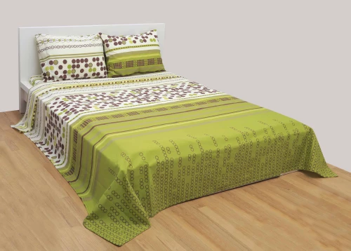 Σετ Σεντόνια Μονά Φανέλα Εμπριμέ Ιταλίας 100% Βαμβάκι 165x265εκ 8656 Λαδί Viopros