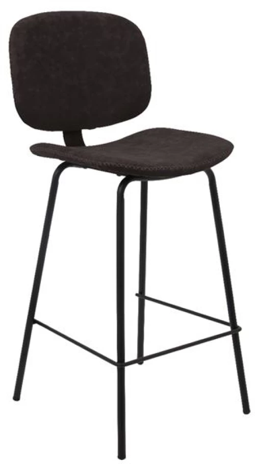 Barley Σκαμπό ΒAR με Πλάτη, Μέταλλο Βαφή Μαύρο, PU Απόχρωση Vintage Black Woodwell 43x49x70/102υψ 19460