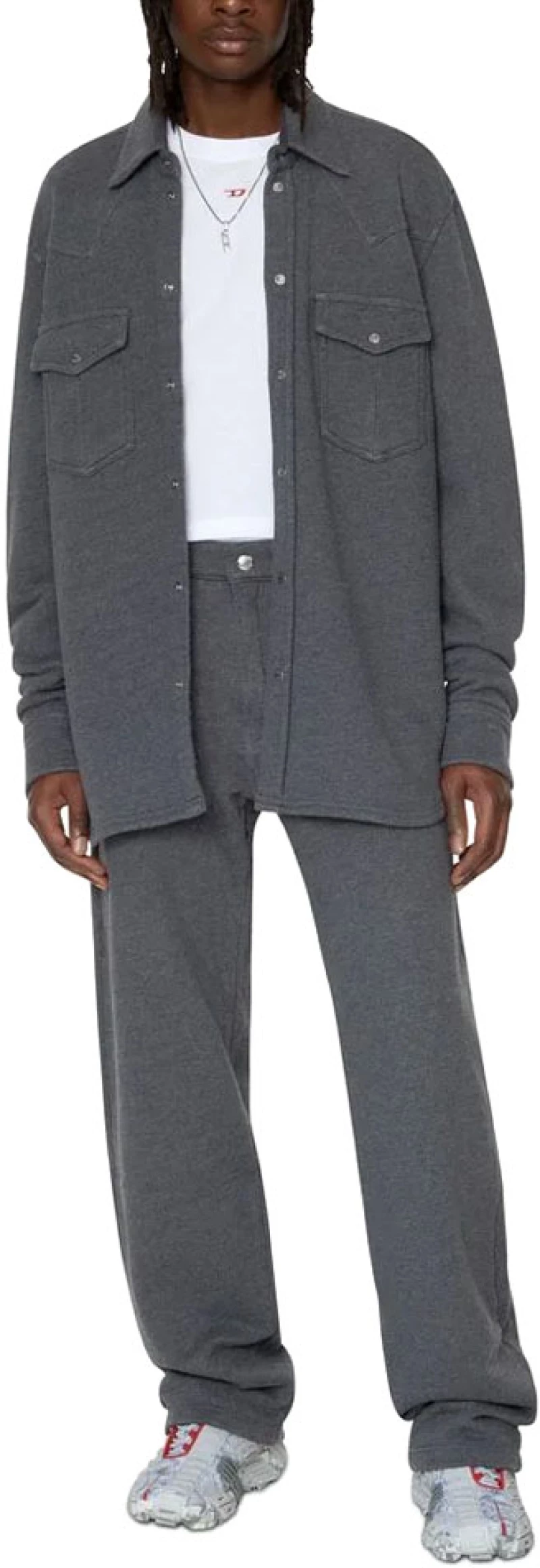 DIESEL S-OCEAN-E1 SACKET MEN DIESEL ΓΚΡΙ (A06265-0DGAG-92E)