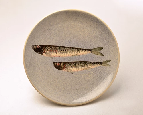 Πιάτο Κεραμικό Χειροποίητο Σαρδέλα Μπλε - 18cm