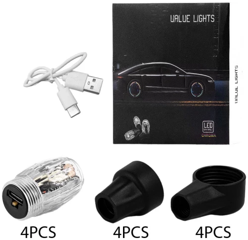 Διακοσμητικά Φώτα Βαλβίδων Αυτοκινήτου - Value Lights Colours LED