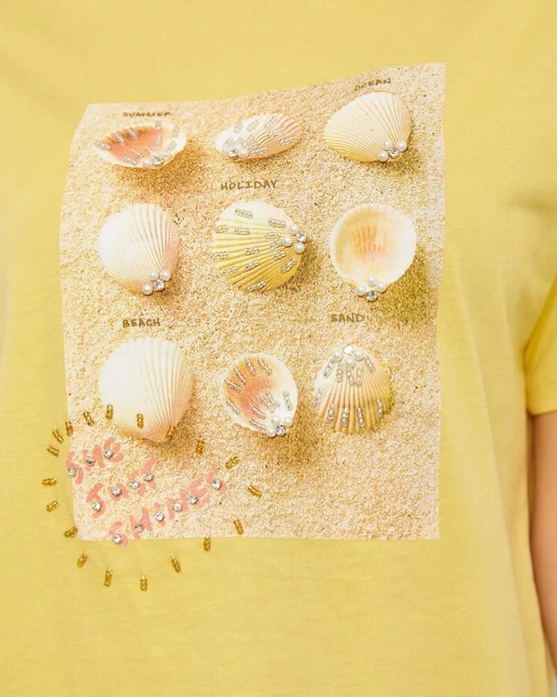 Γυναικείο t-shirt με κοχύλια 100% βαμβακέρο