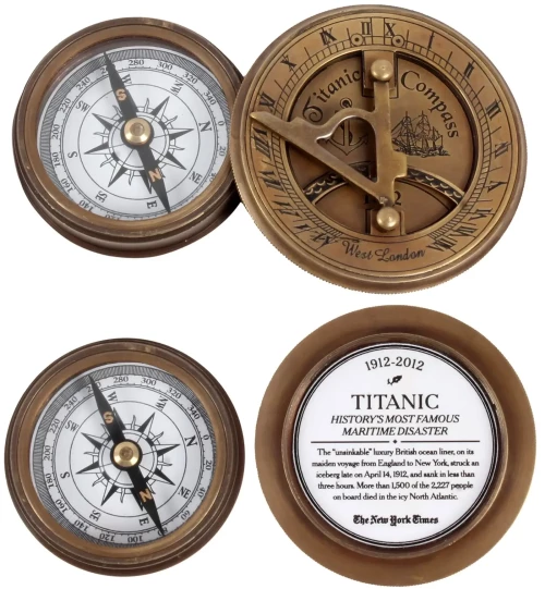 Πυξίδα Μεταλλική Τitanic- Αντικέ 7cm