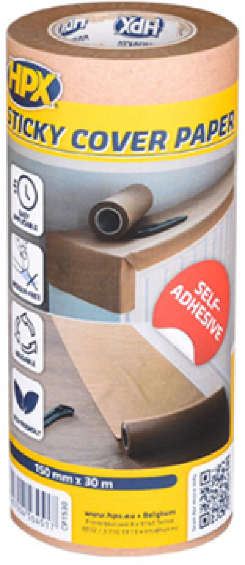 HPX Αυτοκόλλητο Χαρτί Κάλυψης Επιφανειών 148mm x 30m