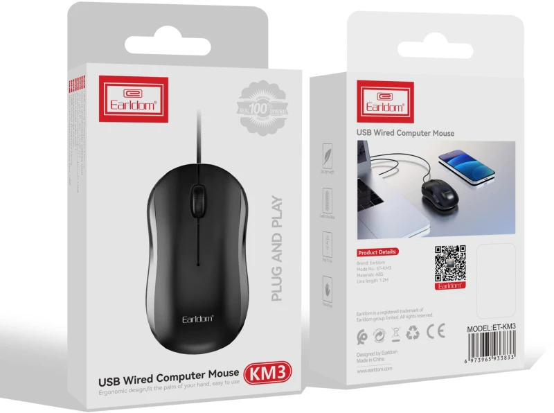 Mouse Earldom ET-KM3, Optical, Black - 772