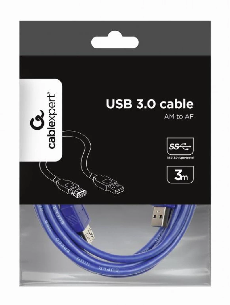 GEMBIRD ΚΑΛΩΔΙΟ USB EXTENSION 3.0 MALE-FEMALE ΜΕ ΦΕΡΡΙΤΗ 1.8m