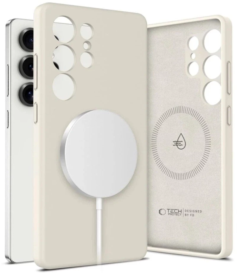 TECH-PROTECT LIQUID SILICONE MAGSAFE GALAXY S25 ULTRA COSMIC LATTE