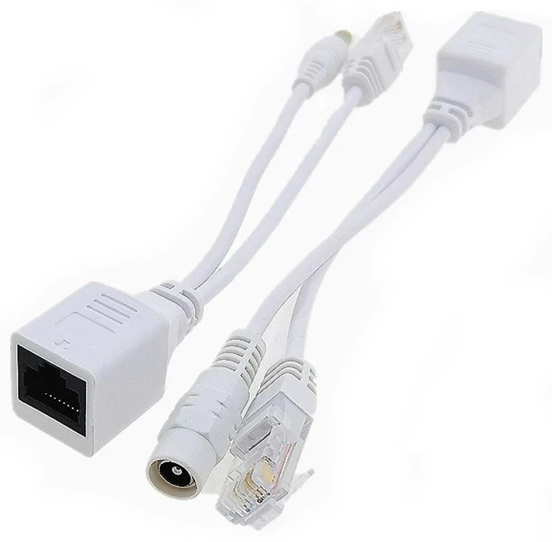 EZ-POEPPW1, 10/100M Παθητικό PoE Injector + Splitter Ζεύγος, Cat5 - Λευκό