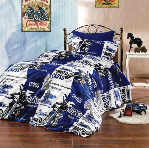 Πάπλωμα Μονό 160x240 Motocross 289 Blue Dimcol