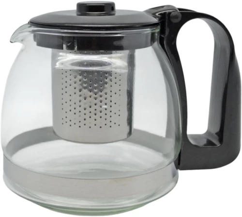 ΤΣΑΓΙΕΡΑ ΓΥΑΛΙΝΗ ΜΕ ΙΝΟΧ ΦΙΛΤΡΟ 0,70lt ΔΙΑΦΑΝΗ ΜΕ ΠΛΑΣΤΙΚΗ ΜΑΥΡΗ ΛΑΒΗ ANKOR