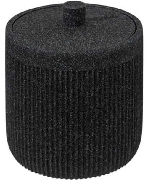 Δοχείο polyresin μαύρο με καπάκι Φ9,9 Η12cm