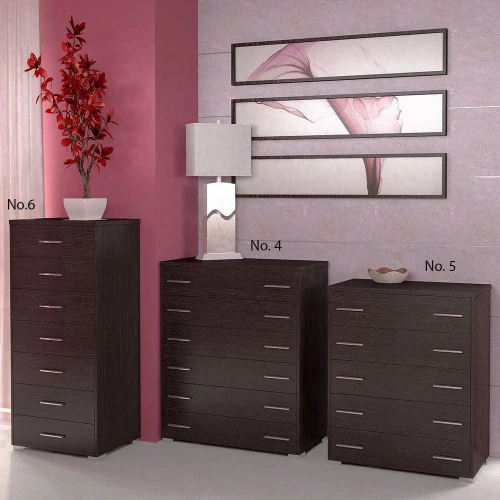Συρταριέρα Νο.5 80x90x45 Με 5 Συρτάρια Wenge  SARRIS809715