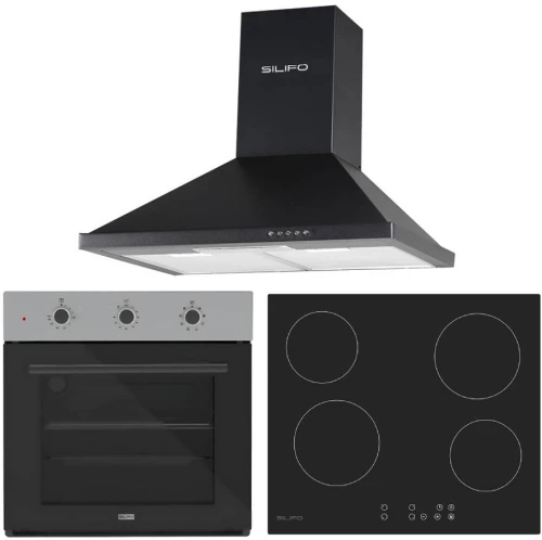 SILIFO ΣΕΤ ΦΟΥΡΝΟΣ SF6008 INOX + ΕΣΤΙΑ ΚΕΡΑΜΙΚΗ SF6821HV4 + ΑΠΟΡΡΟΦΗΤΗΡΑΣ ΚΑΜΙΝΑΔΑ SF6622 BLACK 60CM (4 ΕΤΗ ΕΓΓΥΗΣΗ ΕΛΛΗΝΙΚΗΣ ΑΝΤΙΠΡΟΣΩΠΕΙΑΣ) SILIFO 999-002-92267