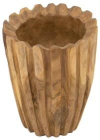 Artekko Woody Διακοσμητικό Βάζο από Ξύλο Teak Φυσική Απόχρωση (19x19x21)cm Artekko 70655