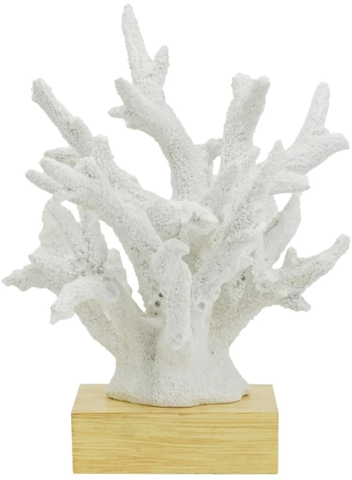 Artekko Coral Διακοσμητικό Κοράλλι σε Βάση Ρητίνη Ξύλο Λευκό (26x23x31)cm Artekko 70534
