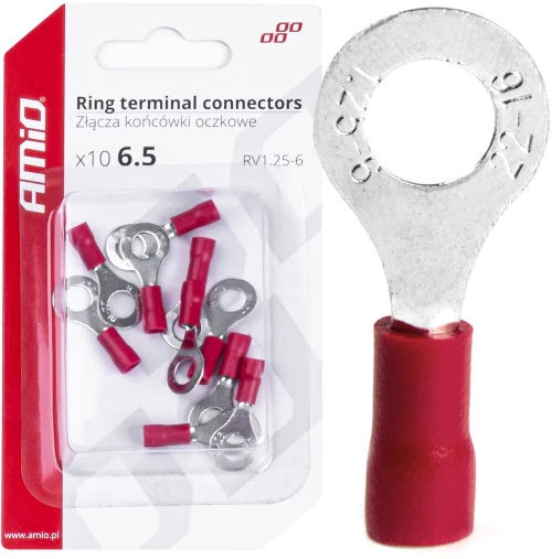AMIO ΦΙΣΑΚΙΑ ΔΑΧΤΥΛΙΔΙ ΚΟΚΚΙΝΑ RV1.25-6 / 6.5mm ΑΜΙΟ - 10 ΤΕΜ. 03078/AM