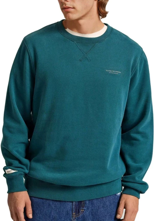 FUNKY BUDDHA Ανδρικό μακρυμάνικο φούτερ FBM010-003-06 DK MOSS