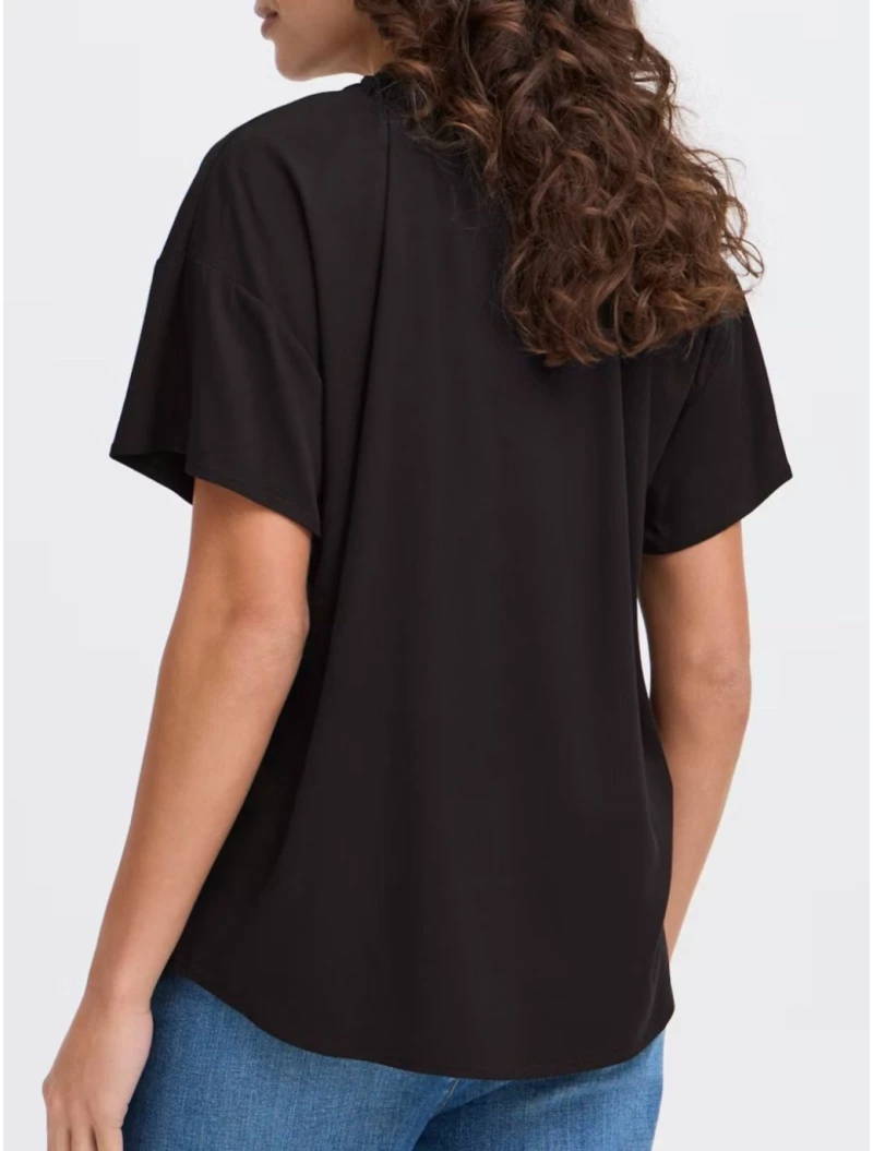 FRANSA Γυναικείο μαύρο tshirt μπλουζάκι 20615311-200113 Black