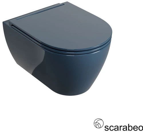 Scarabeo Glam Λεκάνη Κρεμαστή Rimless με σύστημα πλύσης Twist & κάλυμμα αποσπώμενο Slim Soft Close Ocean Glossy