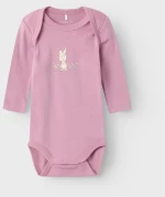 Σετ 2τμχ κορμάκια μακρυμάνικα "Bunny" οργανικό βαμβάκι