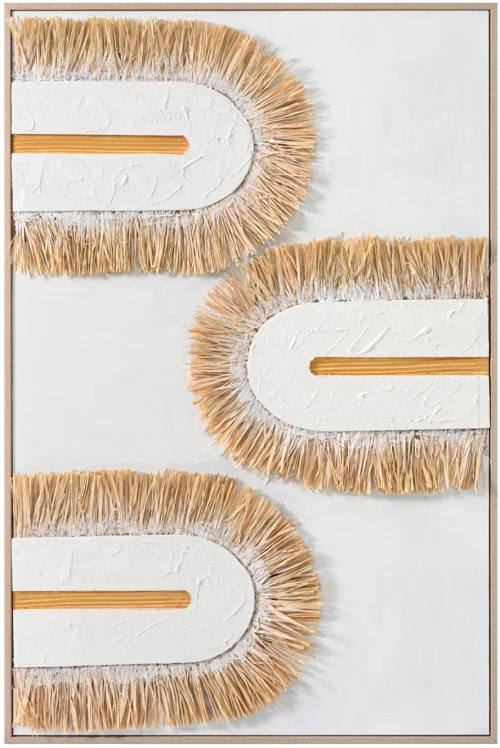 474586 ΠΙΝΑΚΑΣ 3D HM4537.02 ΜΕ ΚΟΡΝΙΖΑ ΜΠΕΖ-ΚΑΜΒΑΣ ΛΕΥΚΟΣ-ΧΕΙΡΟΠΟΙΗΤΟΣ 80X3,5X120ΥΕΚ.